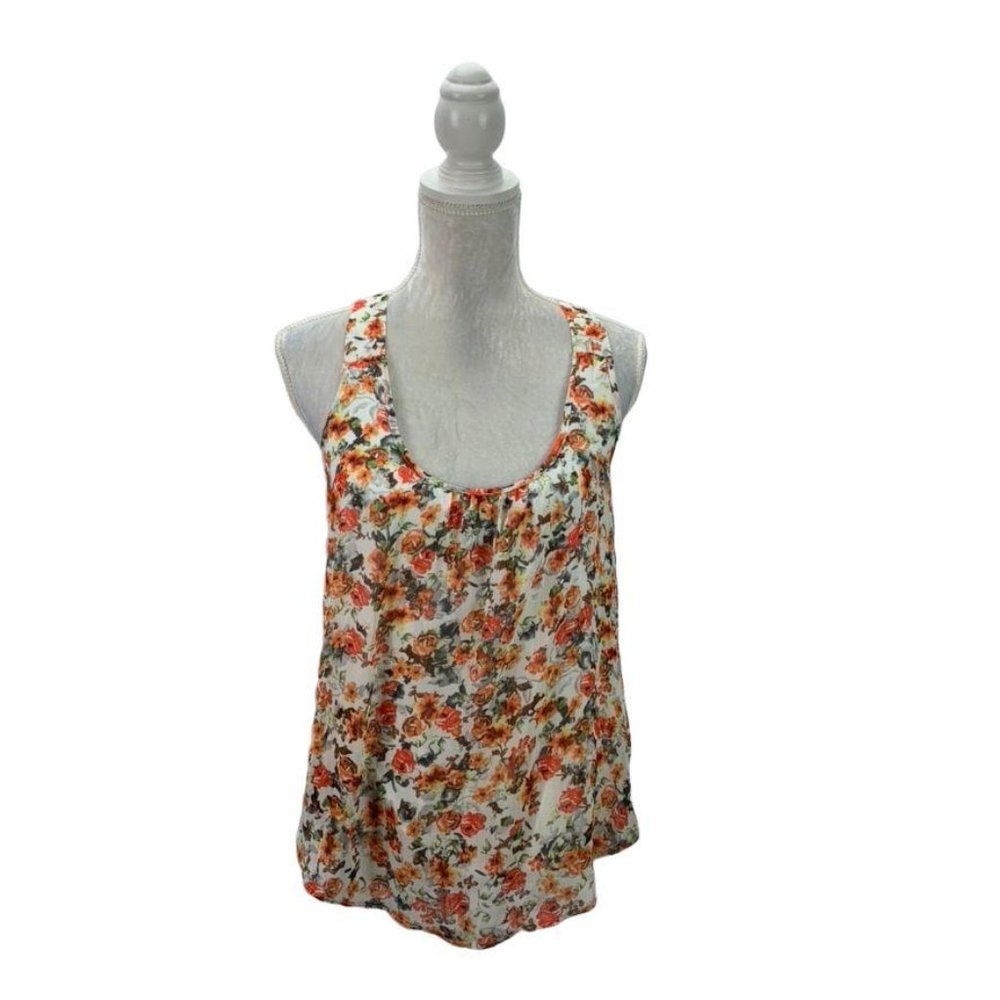 Ambiance Apparel Tank Blouse Mixed Media Layered M
